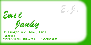 emil janky business card